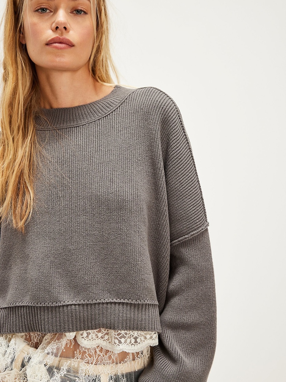 NWT FREE PEOPLE EASY STREET CROPPED PULLOVER
